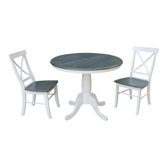 International Concepts 36" Round Extension Dining Table With 2 Chairs