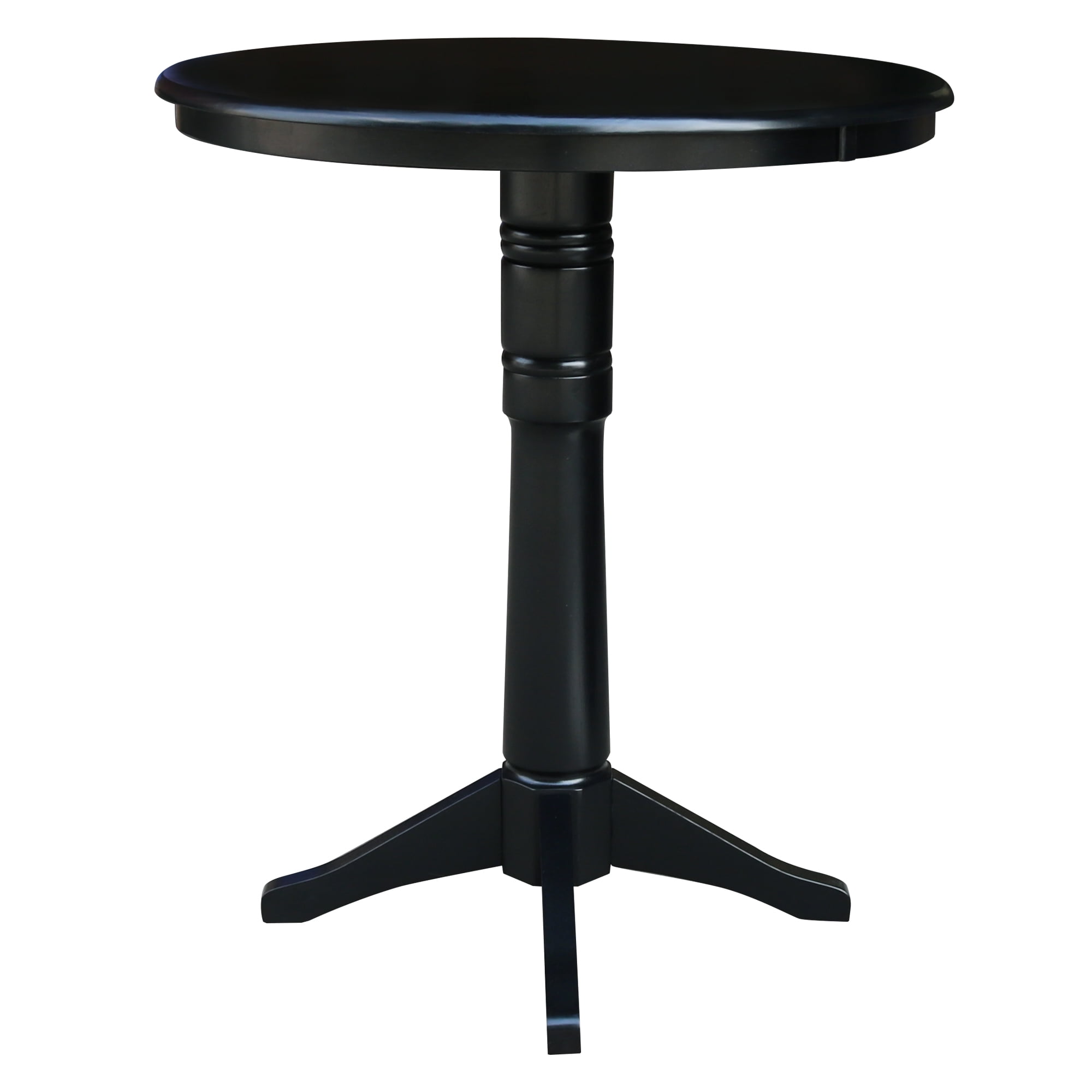 Black Solid Wood Round Counter Height Pedestal Table