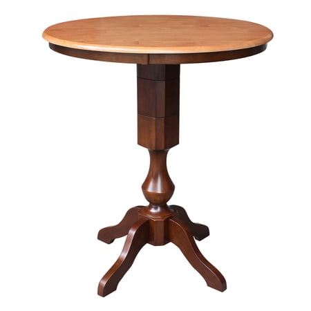 International Concepts 36" Round Pedestal Bar Table in Cinnamon