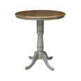 thumbnail image 1 of International Concepts 36" Round Top Pedestal Table With 12" Leaf - Bar Height - Distressed Hickory/Stone, 1 of 10