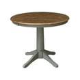 thumbnail image 1 of International Concepts 36" Round Top Pedestal Table With 12" Leaf - Dining Height - Distressed Hickory/Stone, 1 of 9