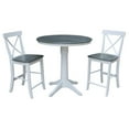 thumbnail image 1 of International Concepts 36" Solid Wood Extension Dining Table With 2 Stools, 1 of 3