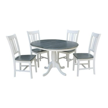 International Concepts 36" Solid Wood Extension Dining Table With 4 Chairs