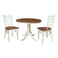 thumbnail image 1 of 36" Solid Wood Round Pedestal Dining Table with 2 Dining Chairs - Multi-Color, 1 of 3
