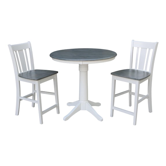 International Concepts 36" Solid Wood Table With 2 San Remo Counter Stools