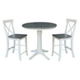 thumbnail image 1 of International Concepts 36" Solid Wood Table With 2 X-Back Counter Stools, 1 of 5