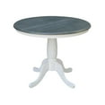 thumbnail image 1 of International Concepts 36" Wood Round Table With 12" Leaf in White/Heather Gray, 1 of 14