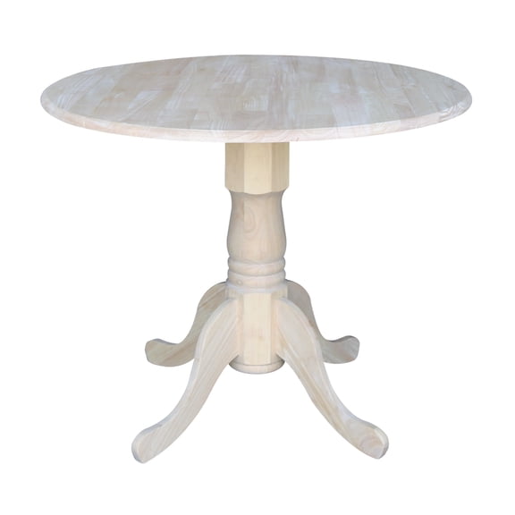 International Concepts Unfinished 36" Round Dual Drop Leaf Dining Table