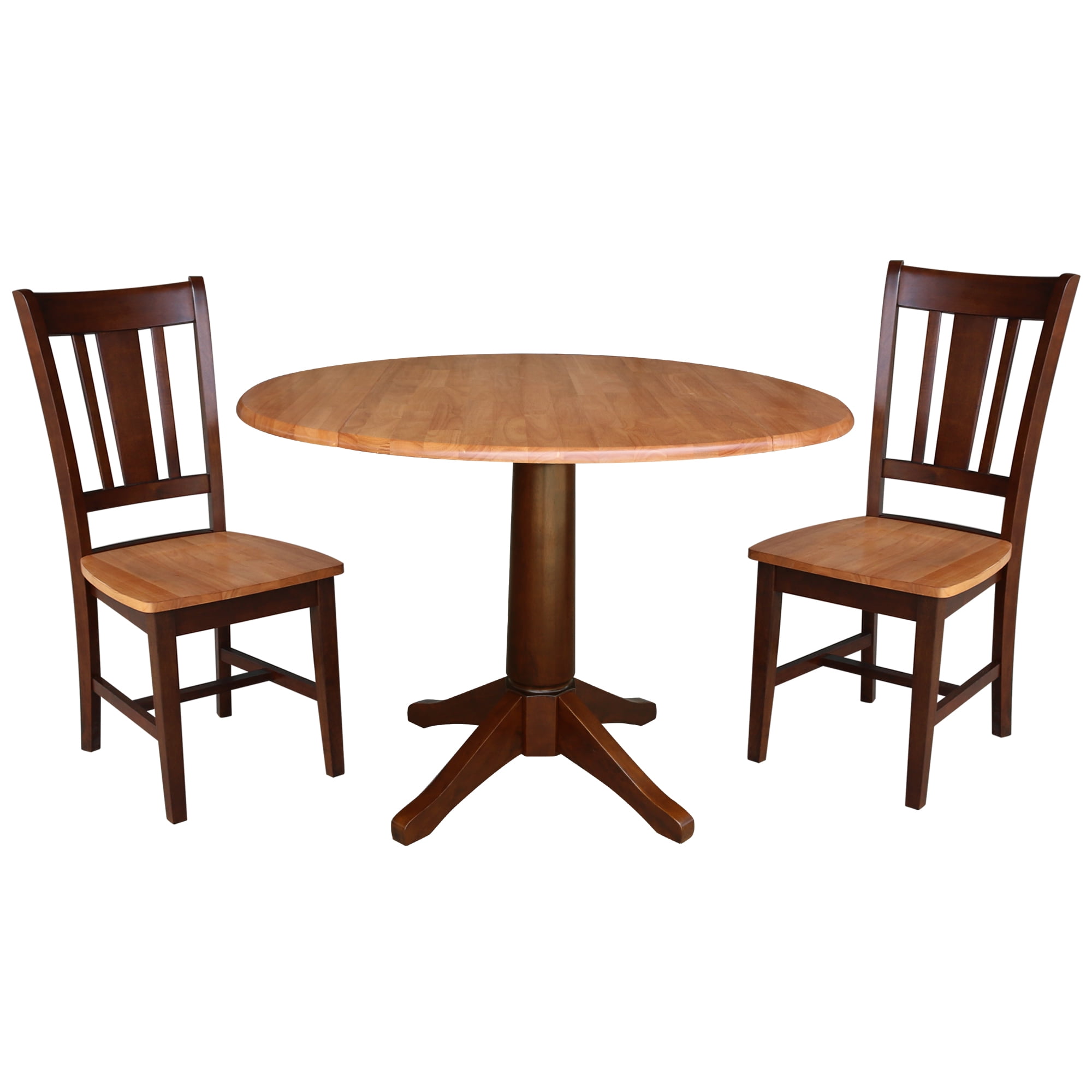 International Concepts 42" Round Top Dual Drop Leaf Pedestal Table with