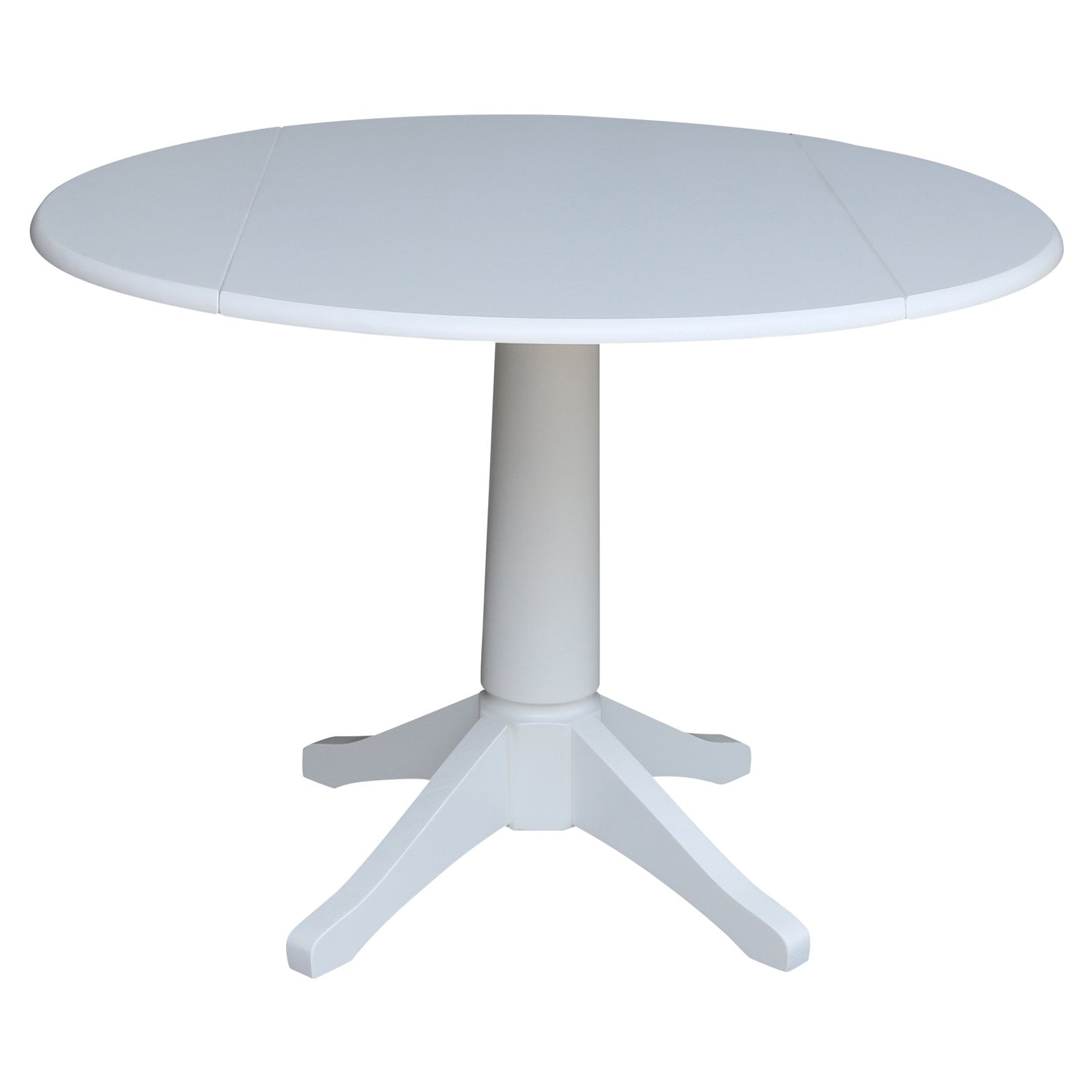 International Concepts 42 in. Round Dual Drop Leaf Pedestal Dining ...