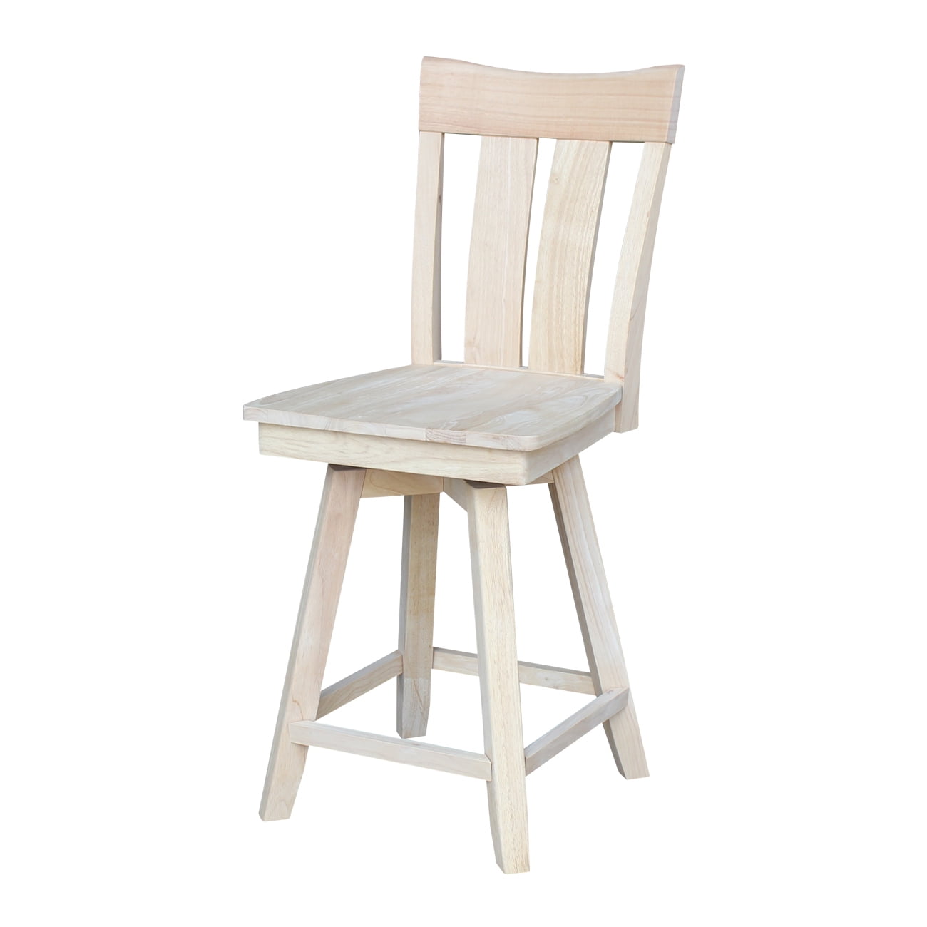International Concepts Ava Counter Height Slat Back Stool, Unfinished