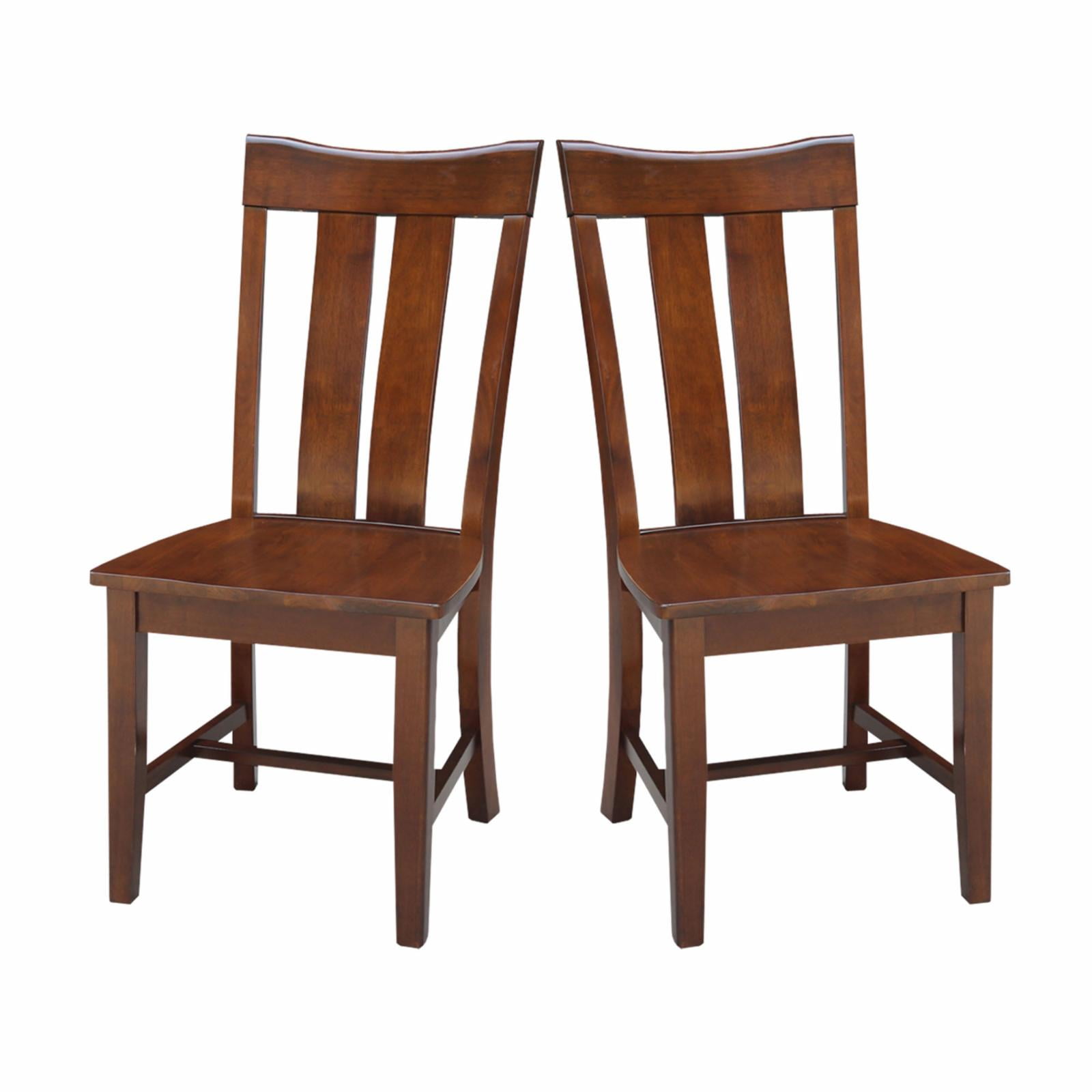 Espresso High Slat Solid Wood Side Chair