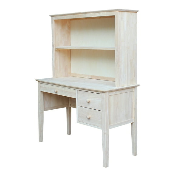International Concepts Brooklyn Desk with Hutch - Unfinished - Seats 1