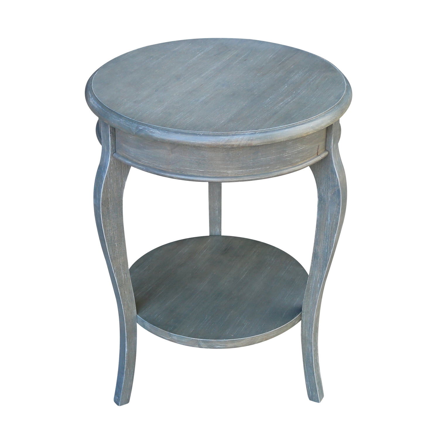 Cambria Heather Gray Round Solid Parawood End Table