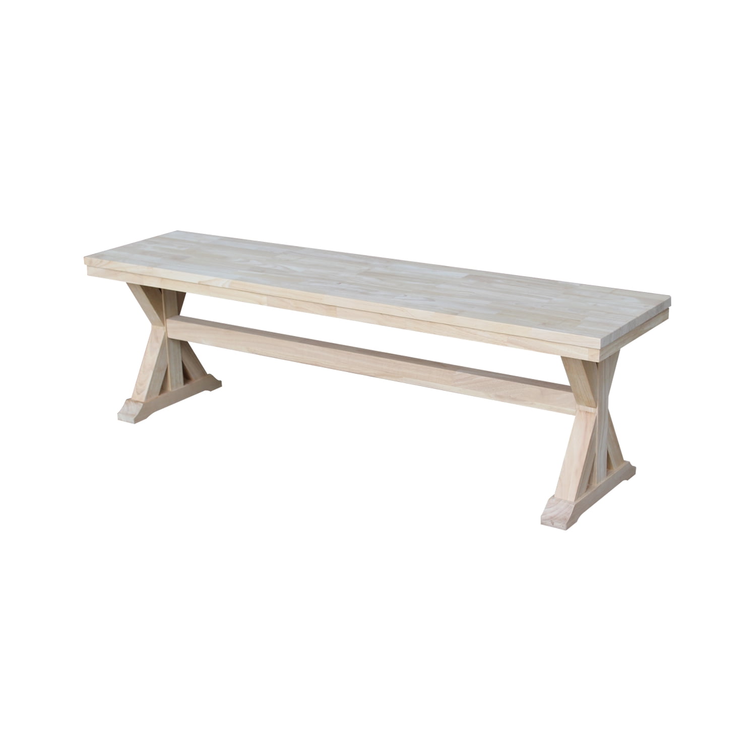 Canyon 66'' Unfinished Solid Hardwood Traditional Bench