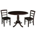 thumbnail image 1 of International Concepts Christine 42" Round Top Pedestal Table with 2 Chairs - Rich Mocha, 1 of 10