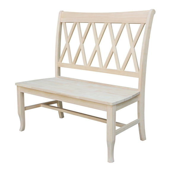 International Concepts Double X-Back Dining Bench, Ready to Finish