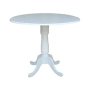 International Concepts Drop Leaf Counter Height Dining Table in White