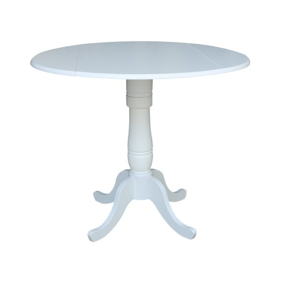 International Concepts Drop Leaf Counter Height Dining Table in White