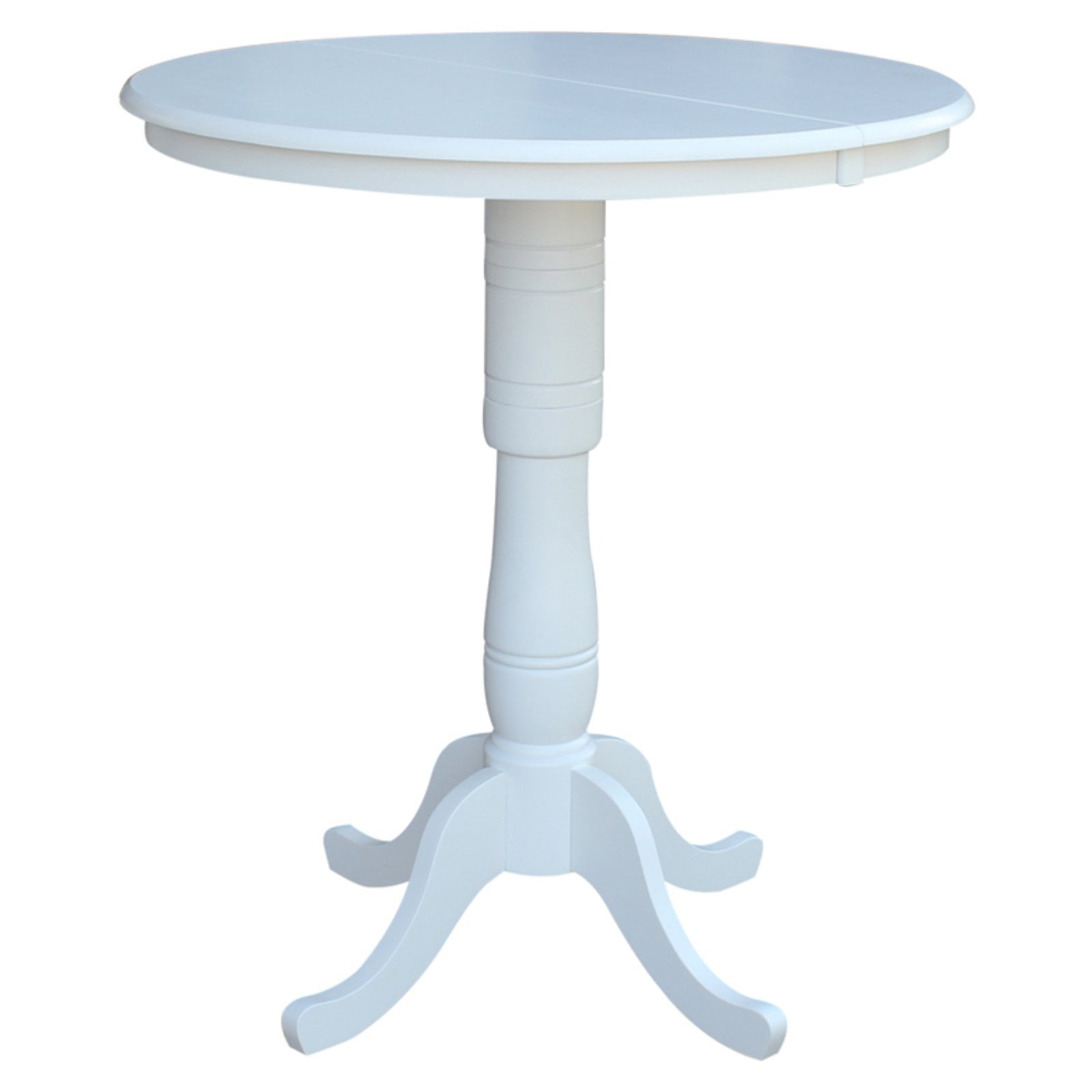 Elegant Round White Solid Wood Extendable Dining Table