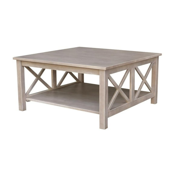 International Concepts Hampton 36" Square Coffee Table in Washed Gray