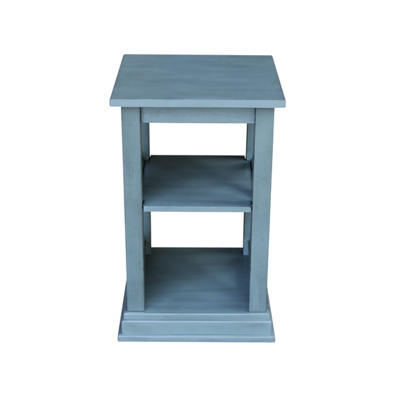 International Concepts Hampton Accent Table with Shelves in Ocean Blue
