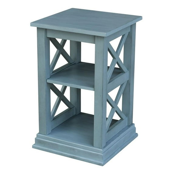 International Concepts Hampton Accent Table with Shelves in Ocean Blue