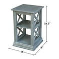 thumbnail image 1 of International Concepts Hampton Wood Accent Table with Shelves in Heather Gray, 1 of 7