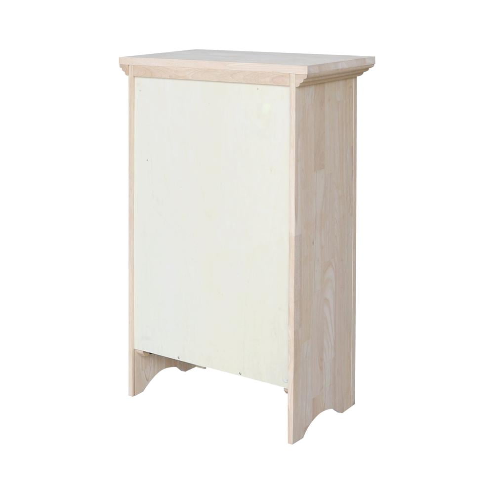 Light Wood Nautical Accent Cabinet with Adjustable Shelving