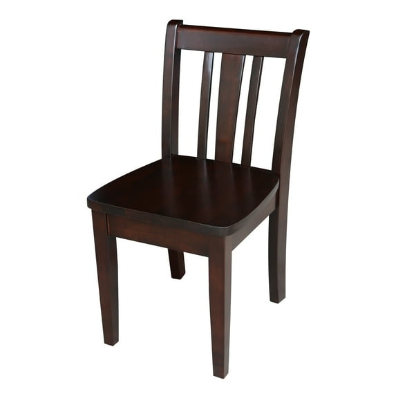 International Concepts Indoor Wood Kids San Remo Chairs in Rich Mocha - Set of 2
