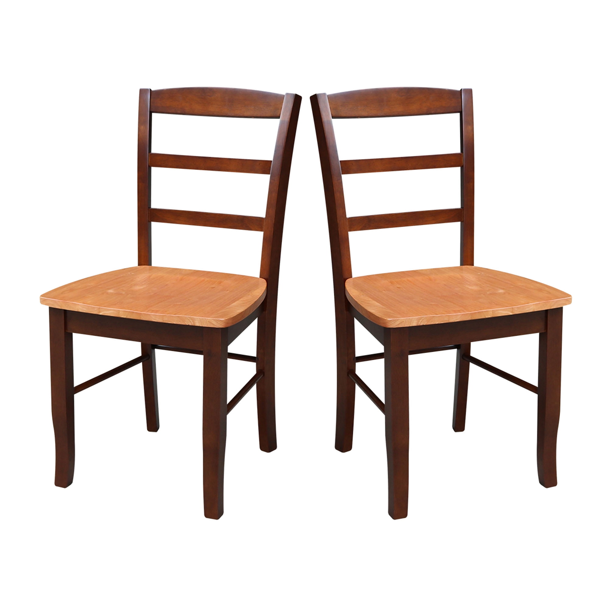 Elegant Black Wood Ladderback Side Chair Set of 2
