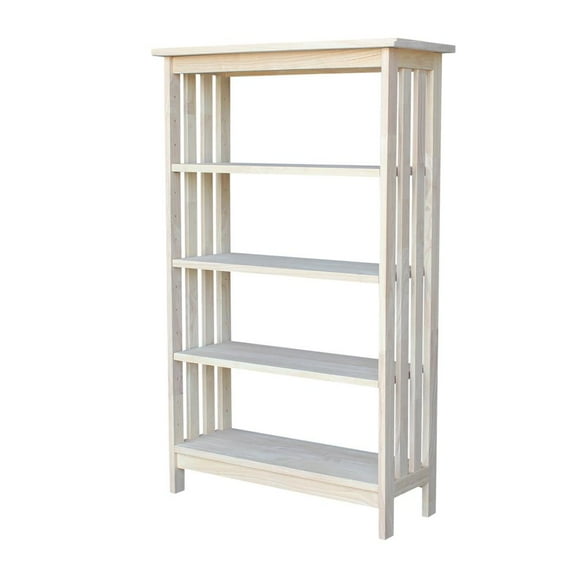 International Concepts Mission 48" 4 Shelf Wood Bookcase in Unfinished