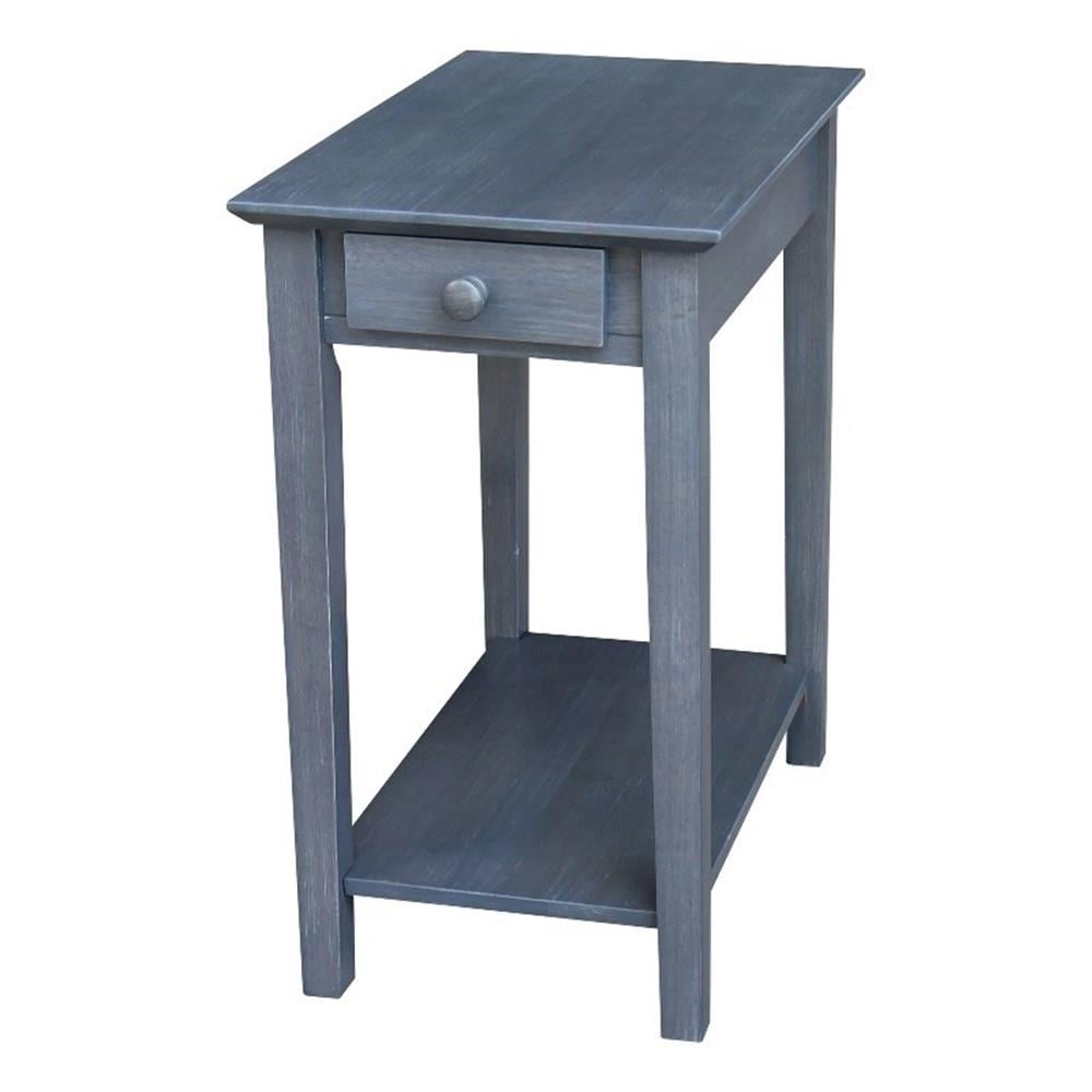 Heather Gray Antique Washed Narrow Parawood End Table