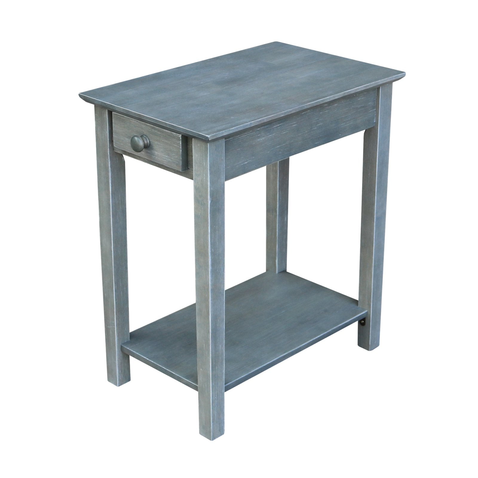 Heather Gray Antique Washed Narrow Parawood End Table