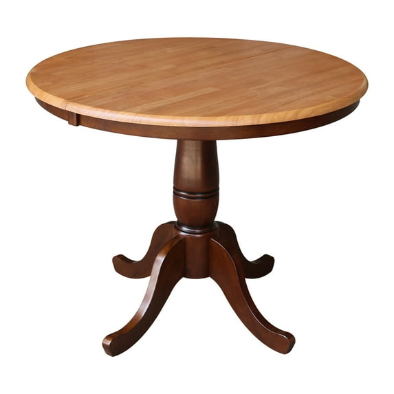 International Concepts Newbern 36 in. Round Top Pedestal Dining Table with 12 in. Leaf