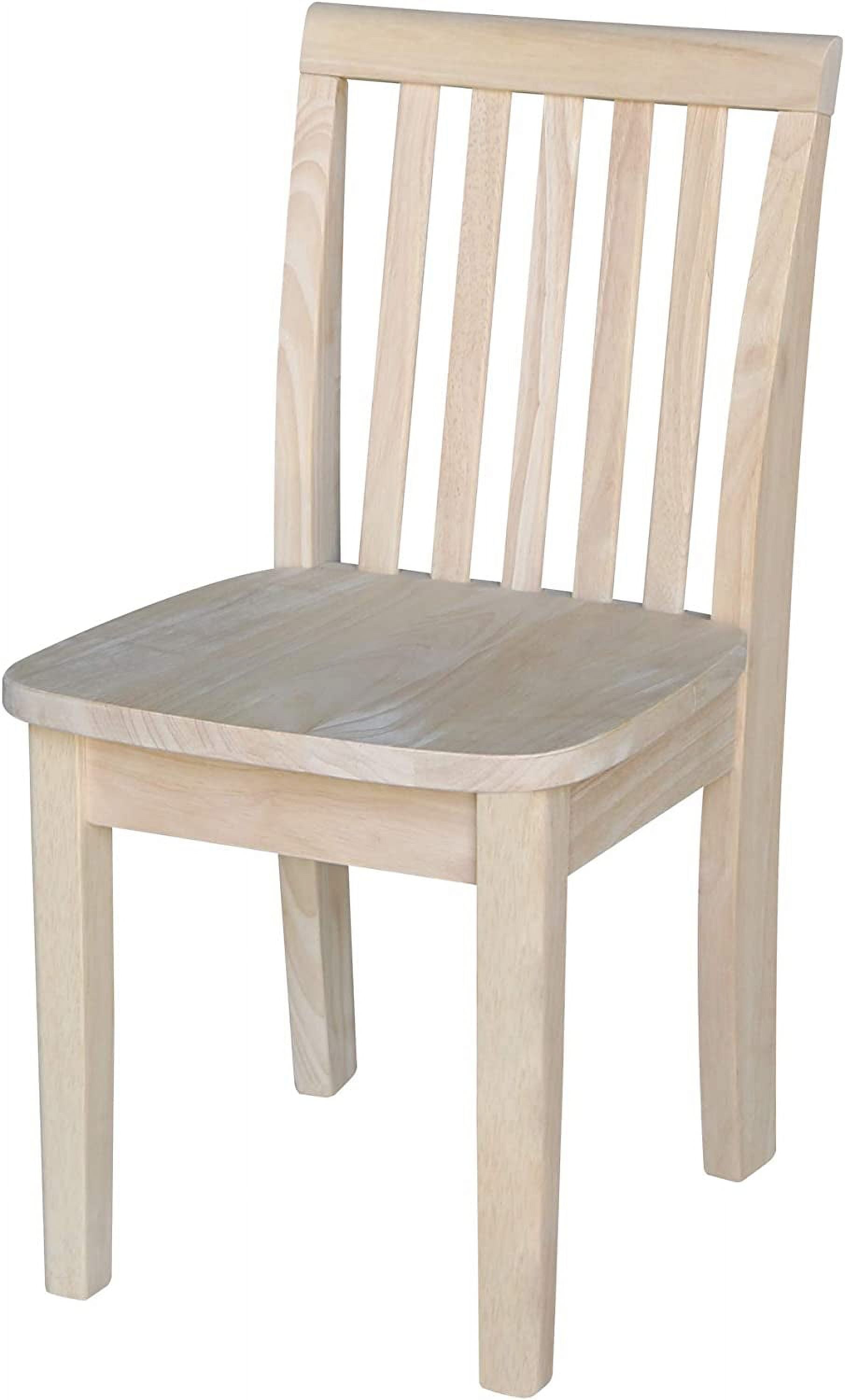Eco-Friendly Traditional Parawood Mission Kids' Chairs, Unfinished - Set of 2