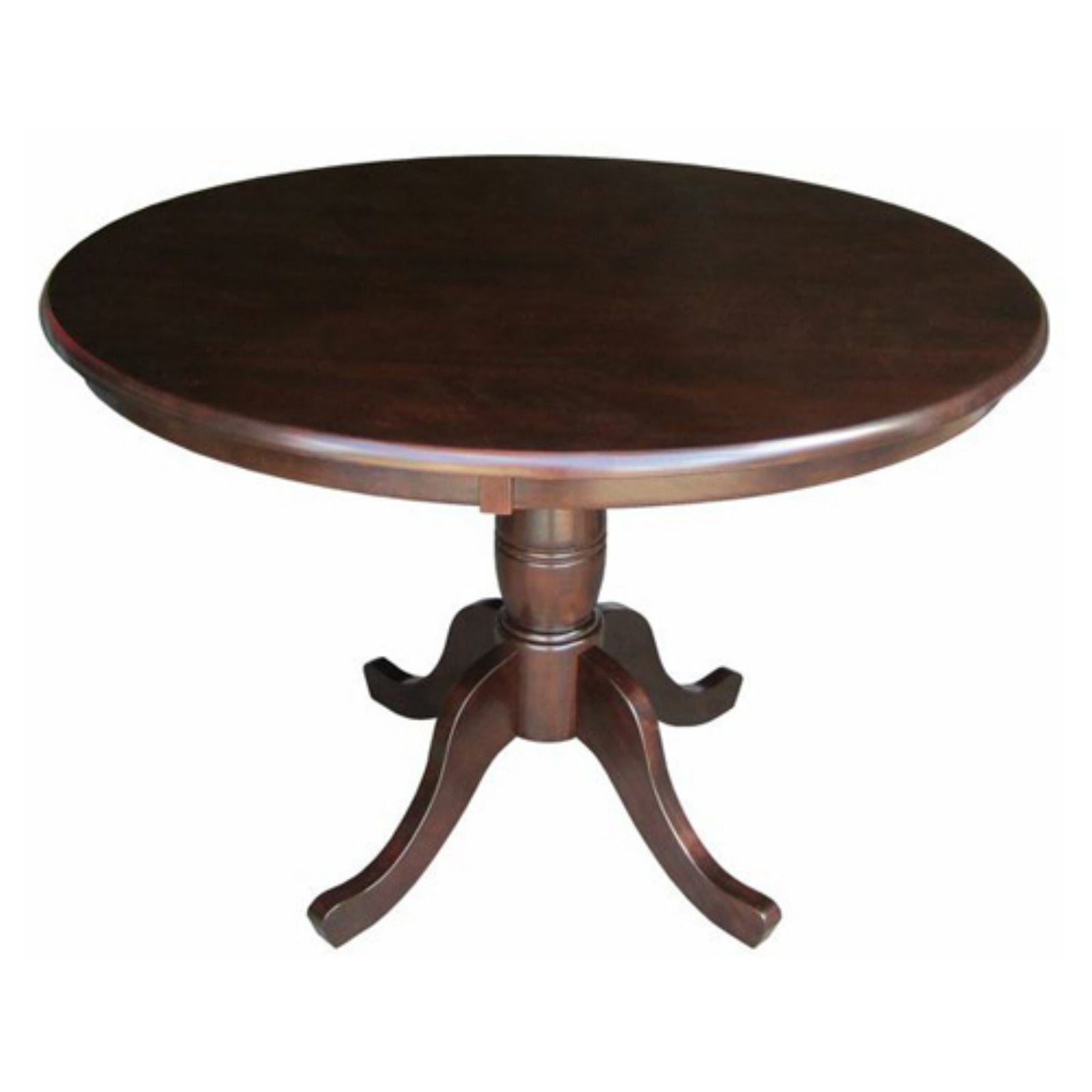 Farmhouse Elegance 38" Round Solid Wood Dining Table in Rich Mocha