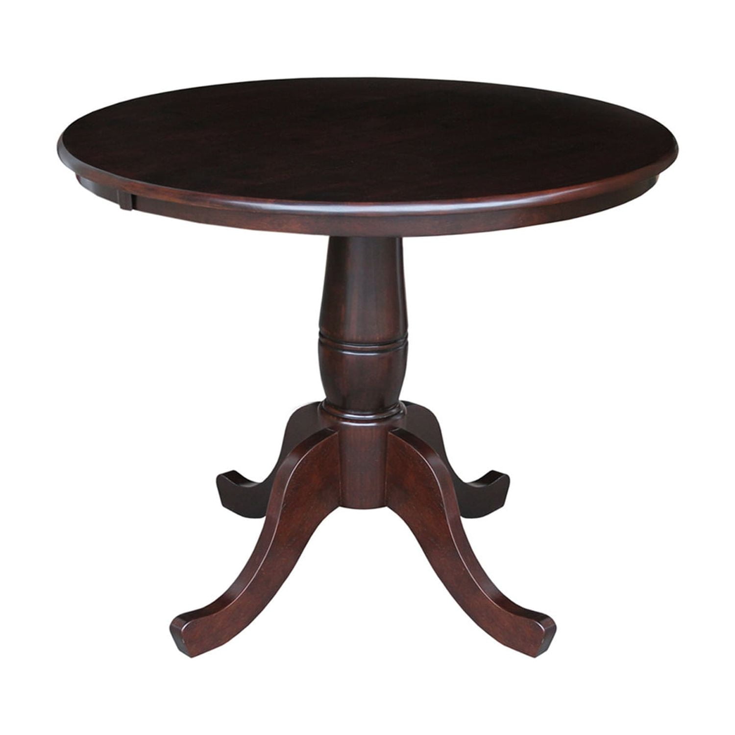 Farmhouse Elegance 38" Round Solid Wood Dining Table in Rich Mocha