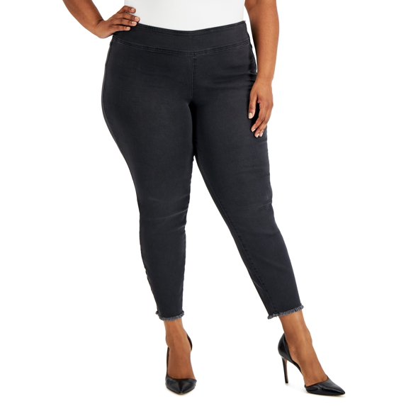 International Concepts Plus Size Pull On Denim Jeggings Noir Wash 20W