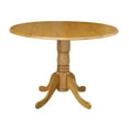 thumbnail image 1 of International Concepts 42" Round Dual Drop Leaf Pedestal Table, Oak, 1 of 7