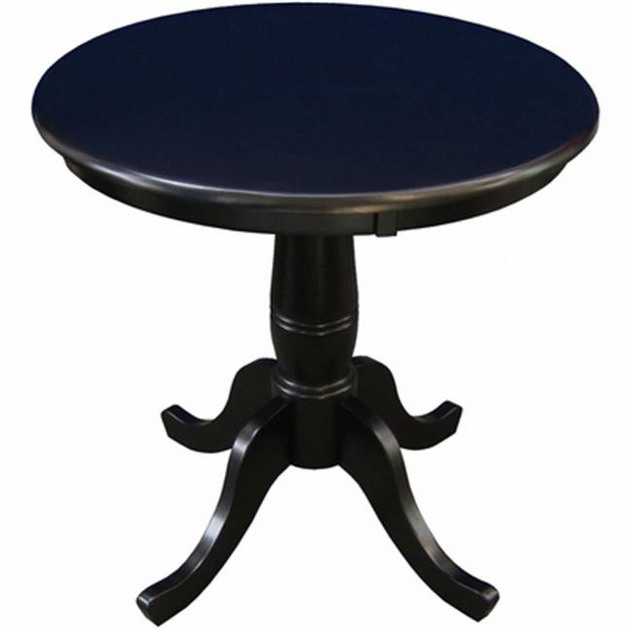 International Concepts Round Top Pedestal Dining Table Black 30 in
