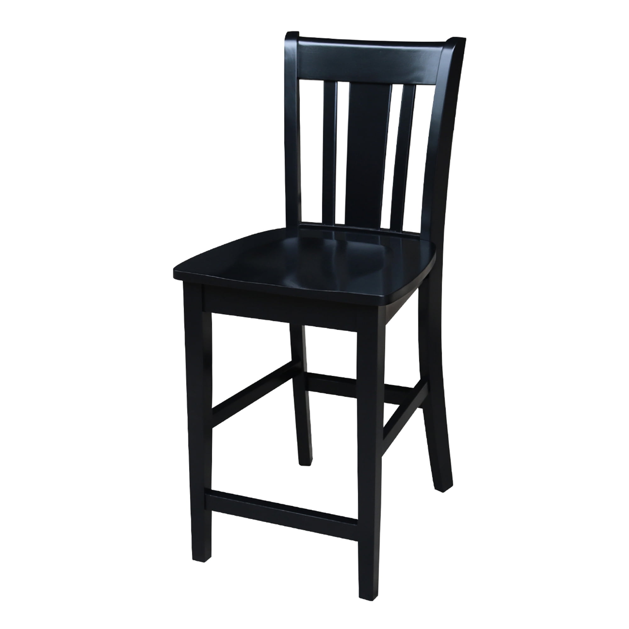 San Remo Solid Wood 24" Black Counter Height Stool