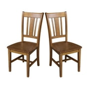 International Concepts San Remo Solid Wood Dining Chair in Pecan (Set of 2)