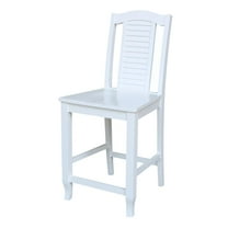 International Concepts Seaside Solid Wood Counter Height Stool, White