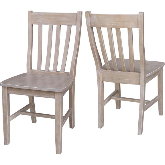 International Concepts Set of Two Cafe Dining Chairs, Washed Gray Taupe