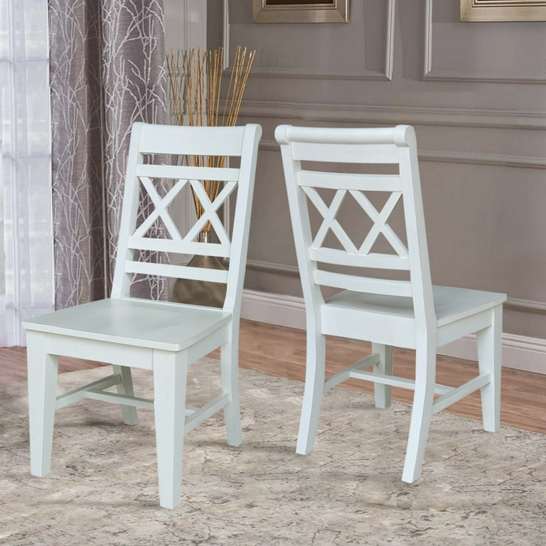 International Concepts Set of Two Canyon Double X Back Chairs White