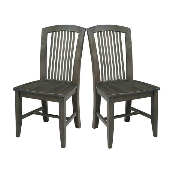 International Concepts Set of Two Solid Wood Soma Mission Dining Chairs in Coal