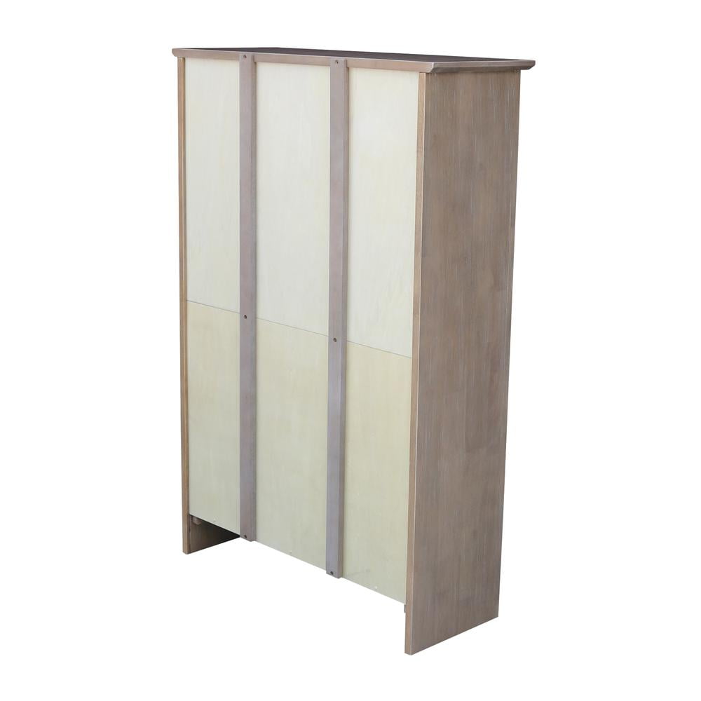Transitional 48" Adjustable Gray Wood Shaker Bookcase