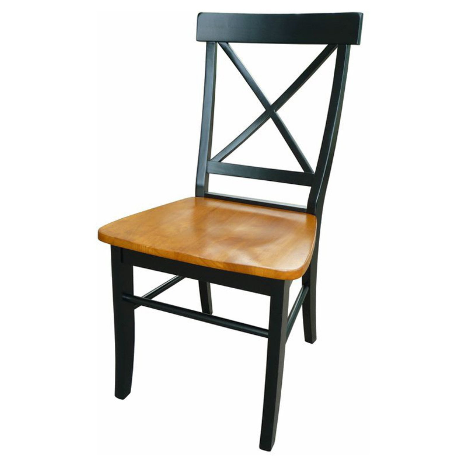 Elegant Black and Cherry Red Cross Back Upholstered Side Chairs, Set of 2