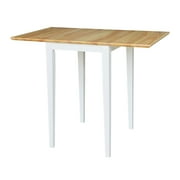 International Concepts Small Dropleaf Table in White and Natural